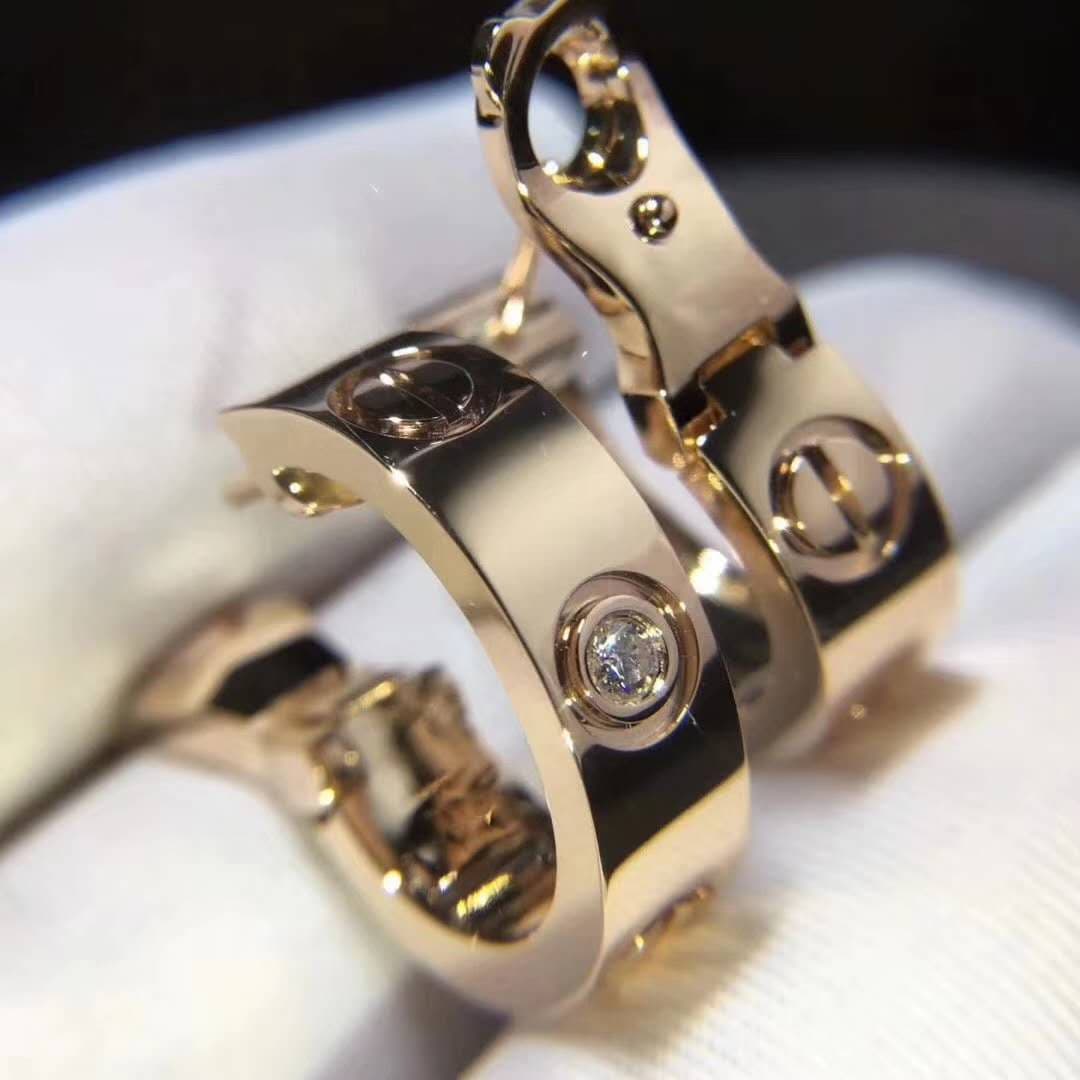 Серьги Cartier Love из розового золота, 0,07ct 4