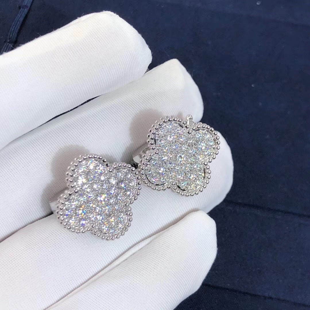 Серьги Van Cleef & Arpels бриллианты, белое золото 8