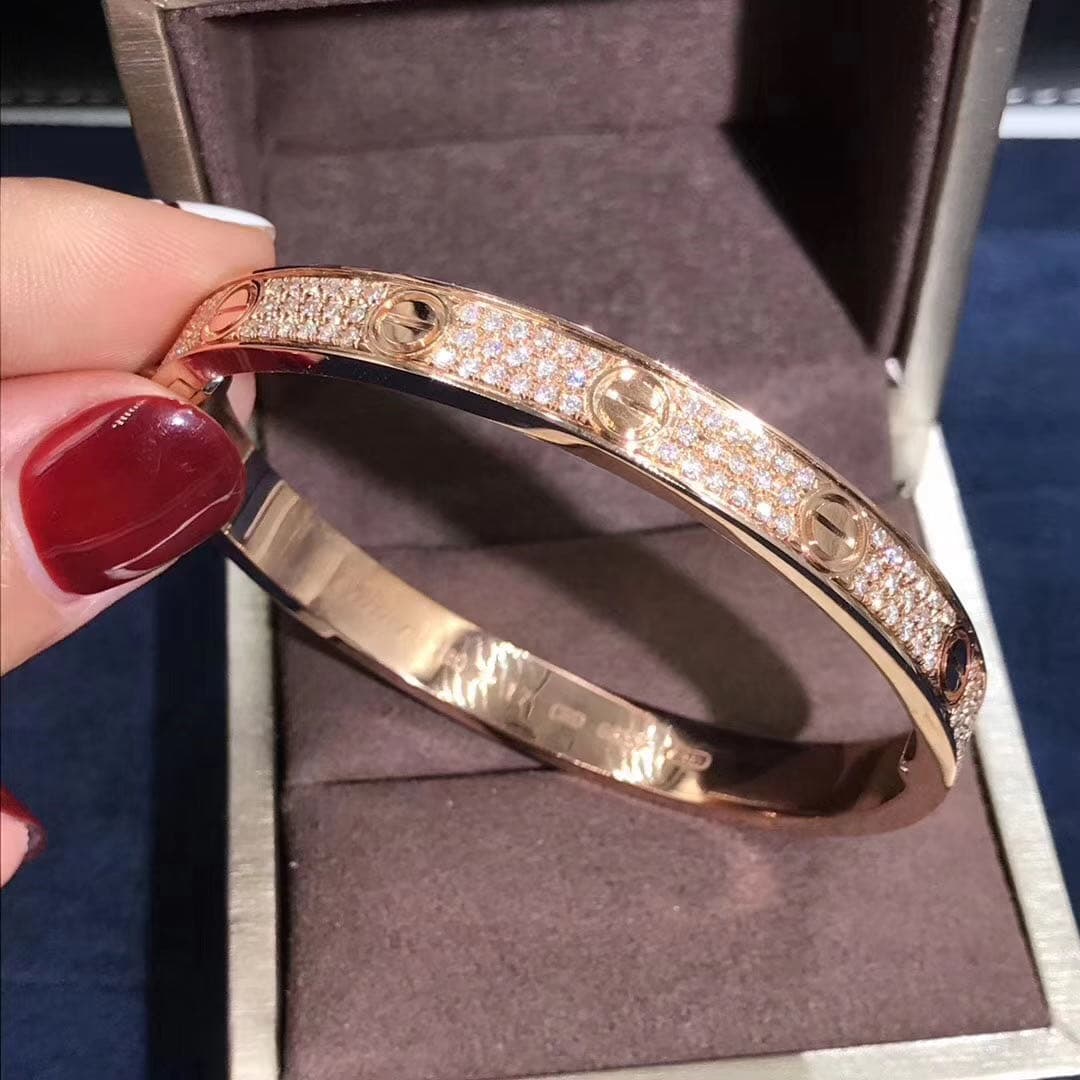 Браслет Cartier Love 204 бриллианта, розовое золото 2
