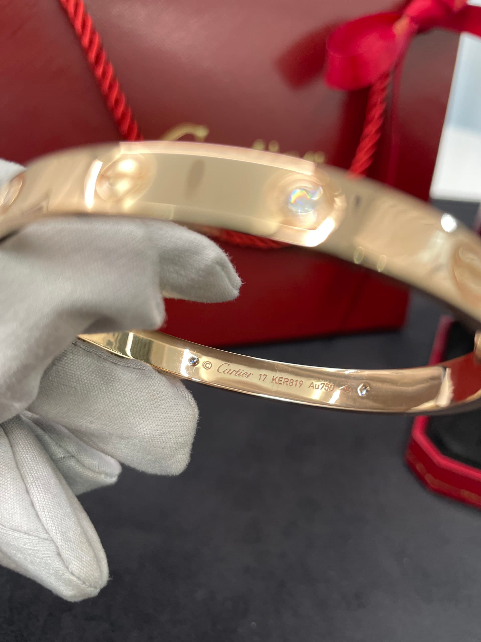 Браслет Cartier Love розовое золото, 4 бриллианта 7