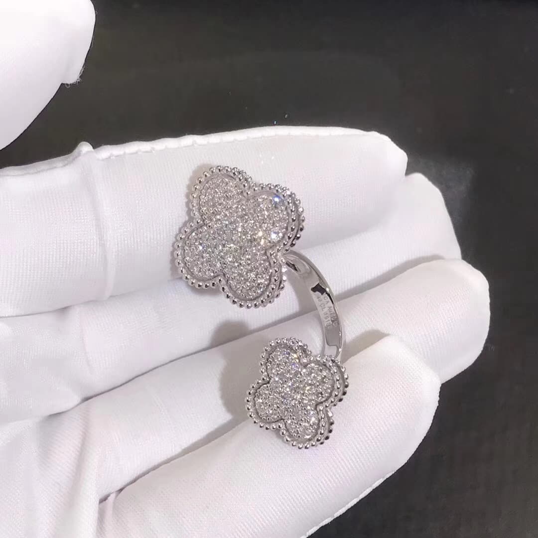Кольцо Van Cleef & Arpels Magic Alhambra бриллианты, белое золото 3
