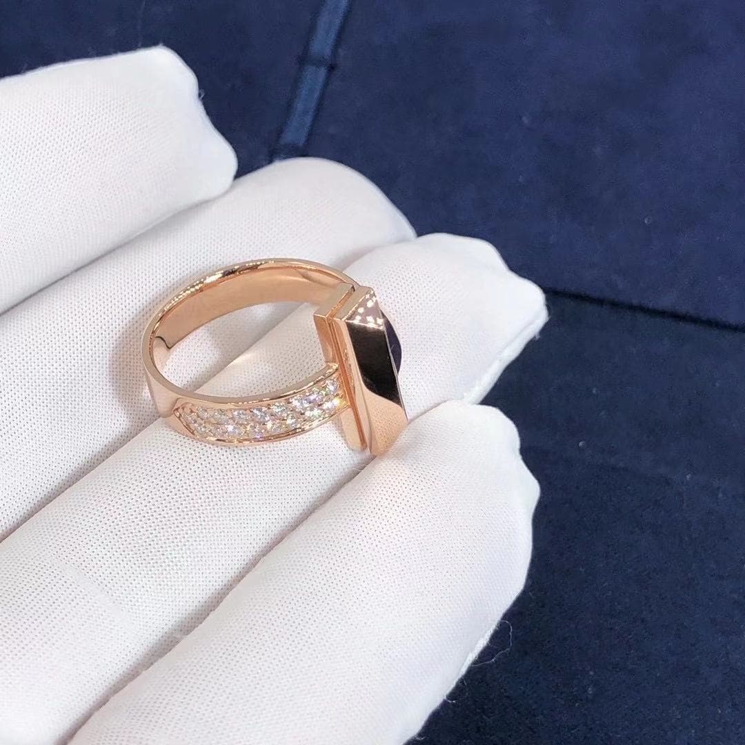 Кольцо Tiffany T1 розовое золото, бриллианты 6