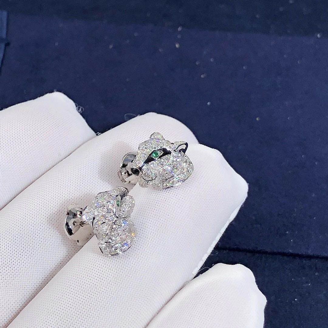 Серьги Panthere de Cartier драгоценные камни, бриллианты, белое золото 7