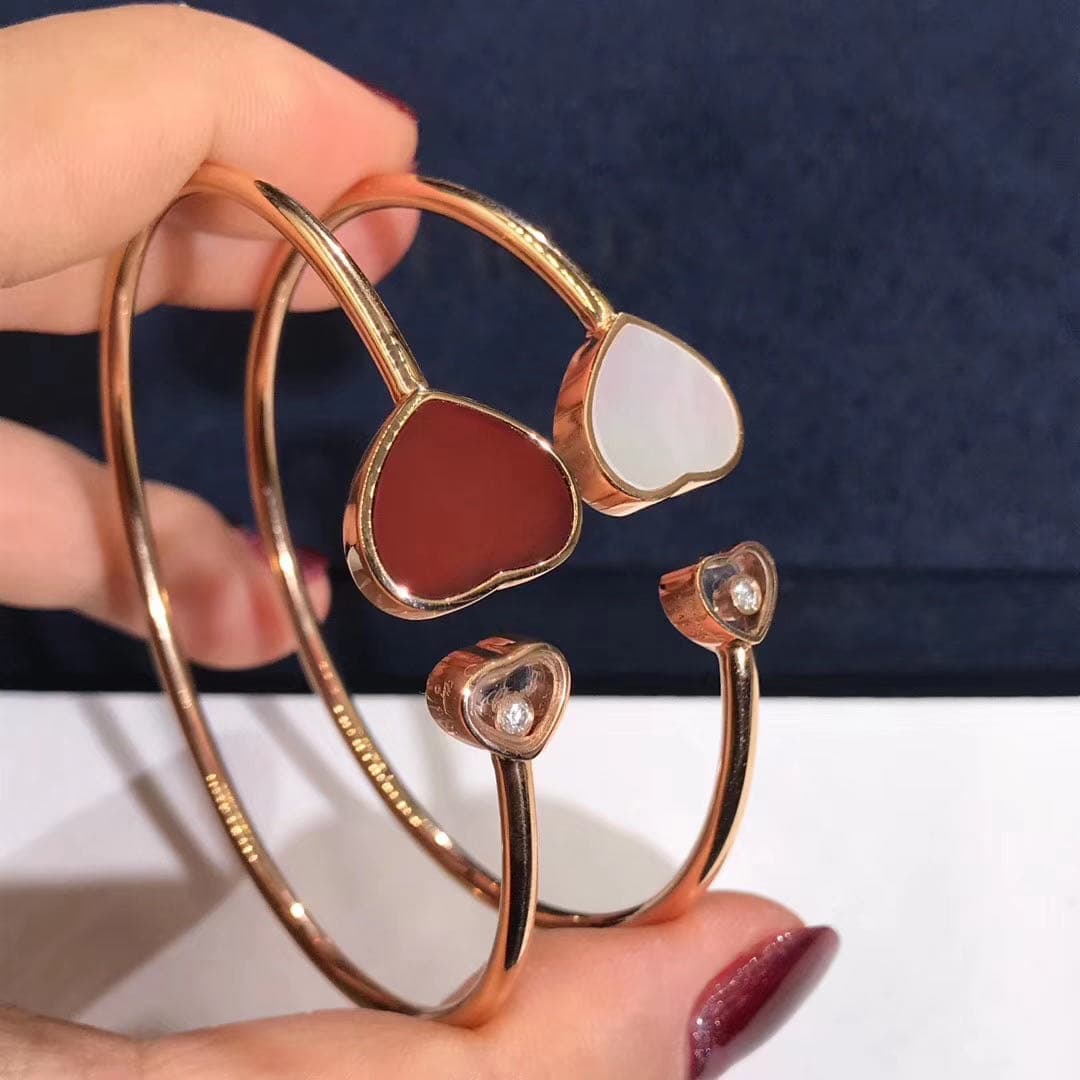 Браслет Chopard Happy Hearts розовое золото, бриллиант