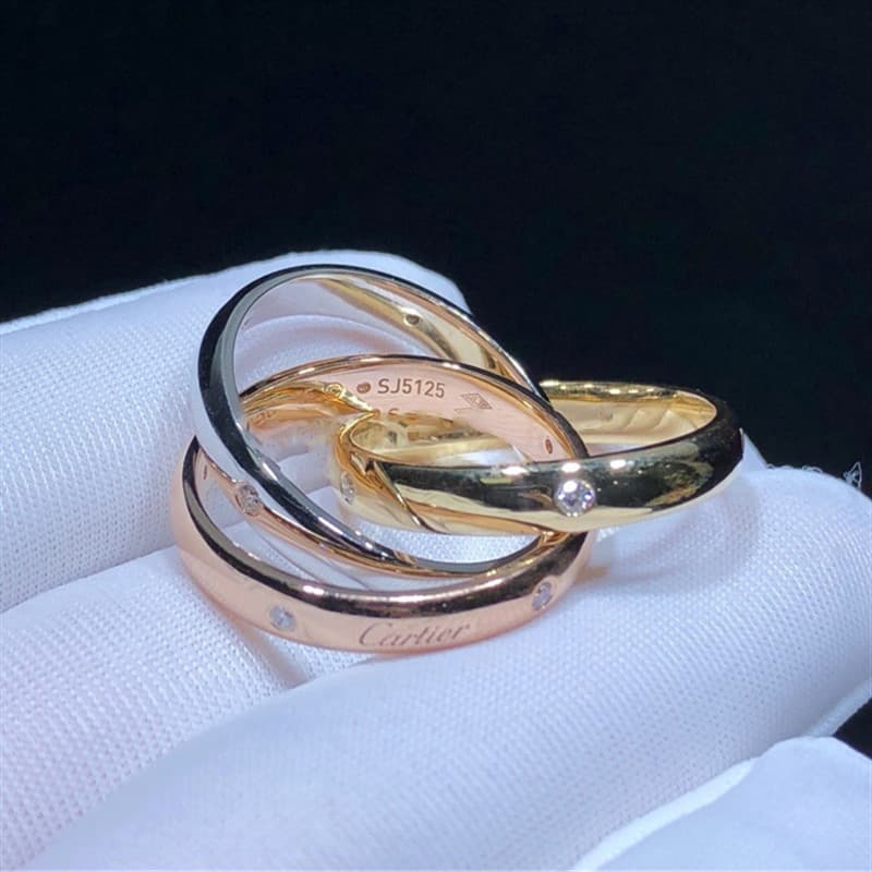 Кольцо Cartier Trinity, золото 585 пробы, 0,19ct 2