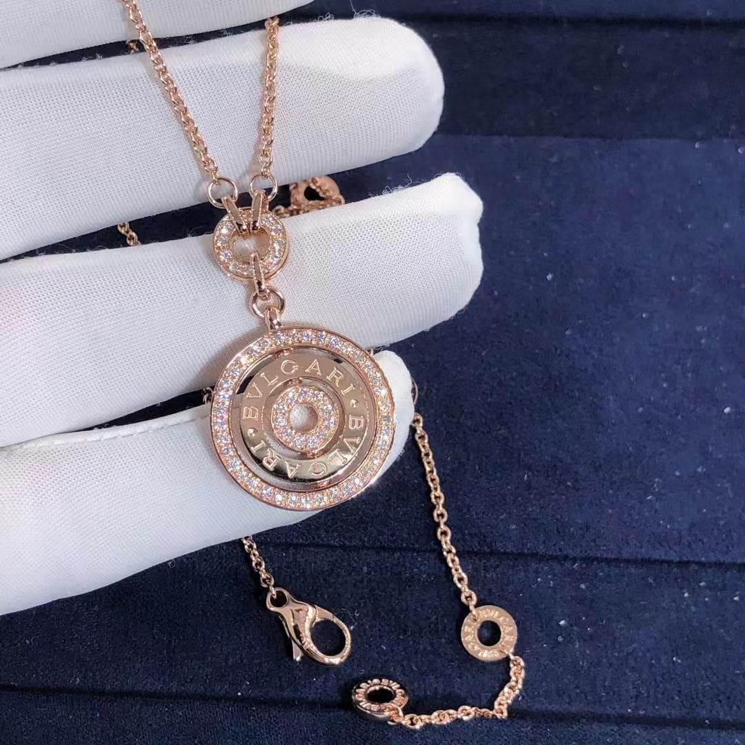Подвеска Bulgari Circles Astrale Diamond розовое золото 4
