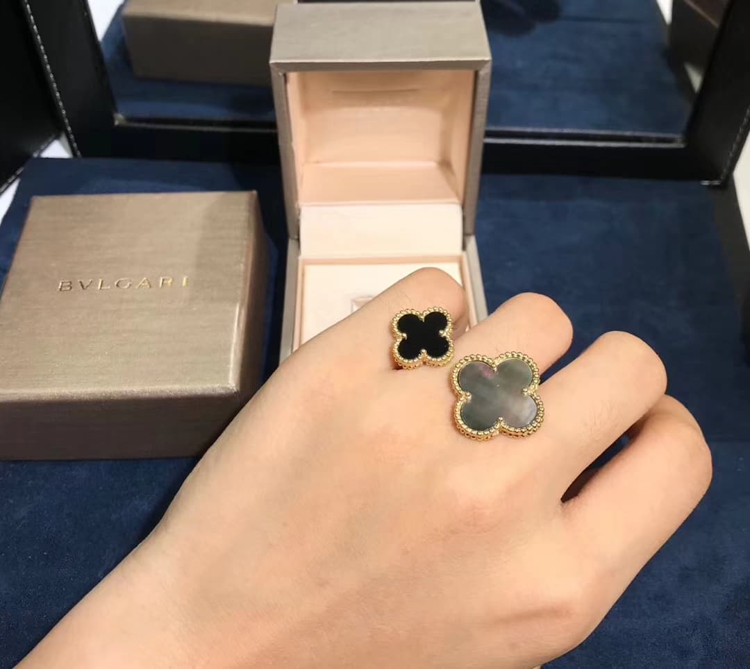 Кольцо Van Cleef и Arpels Alhambra желтое золото, черный оникс, перламутр 4