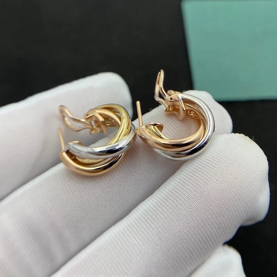 Серьги Cartier Trinity, белое золото 3