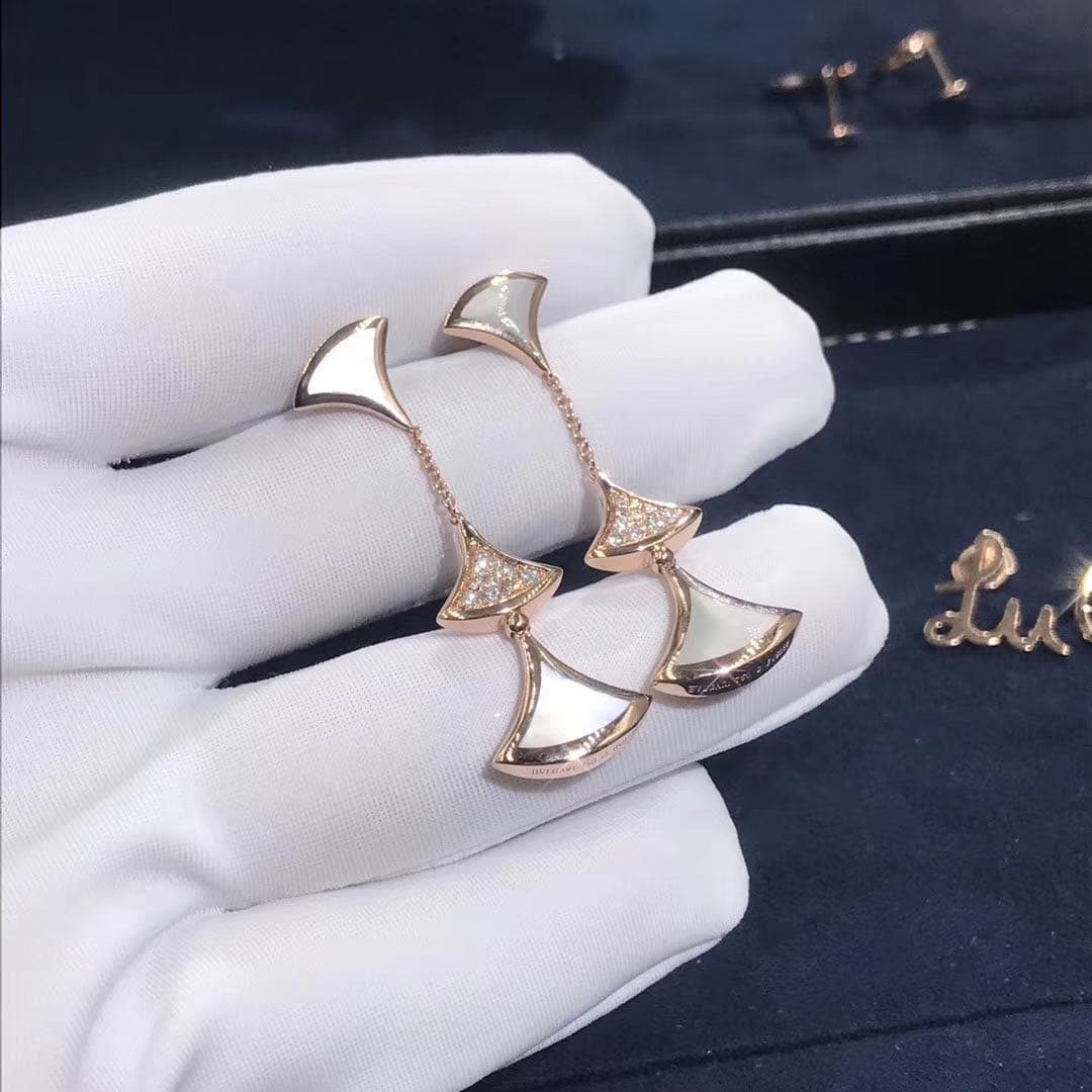 Серьги Bulgari Diva’s Dream бриллианты, перламутр, розовое золото 3