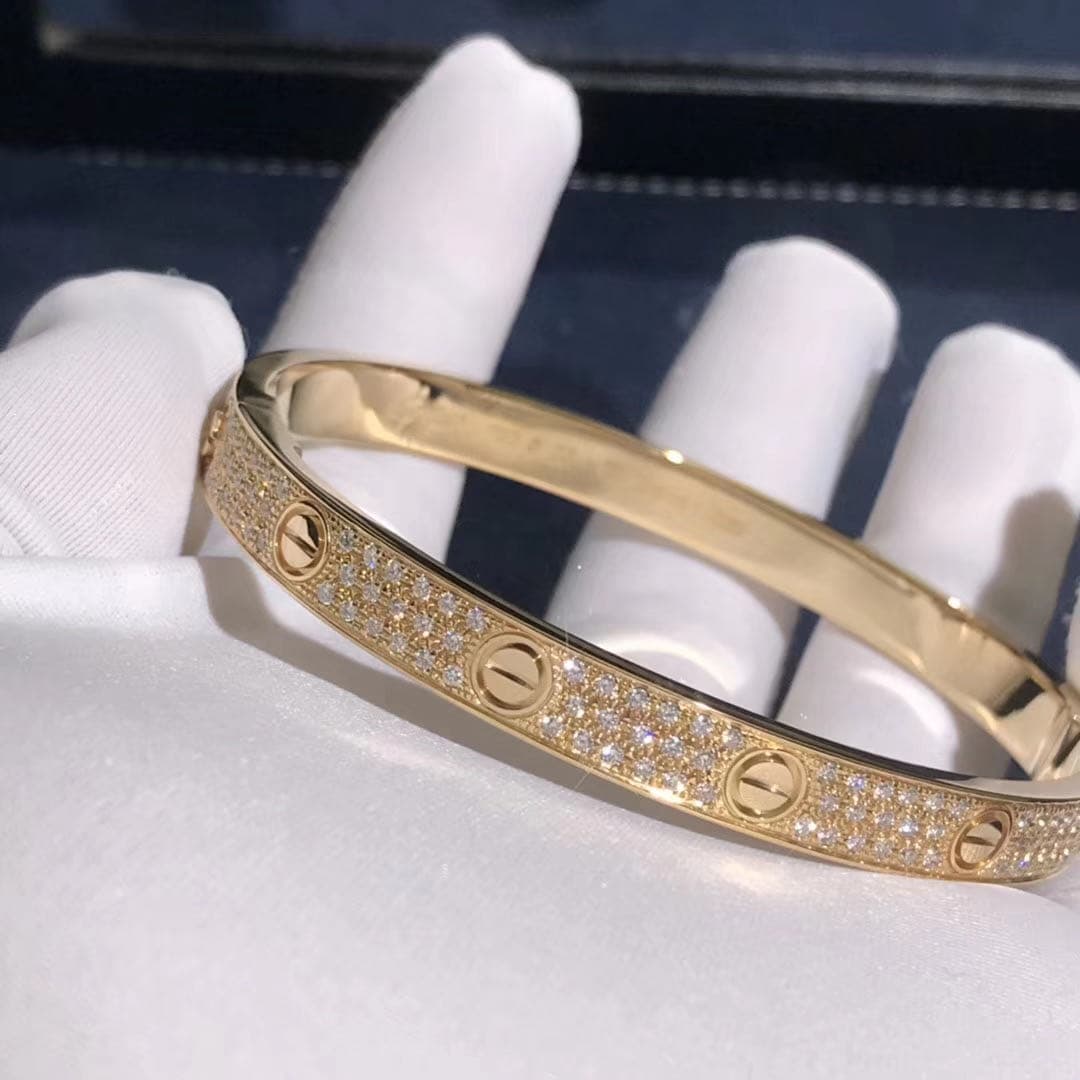 Браслет Cartier Love 204 бриллианта, желтое золото 4
