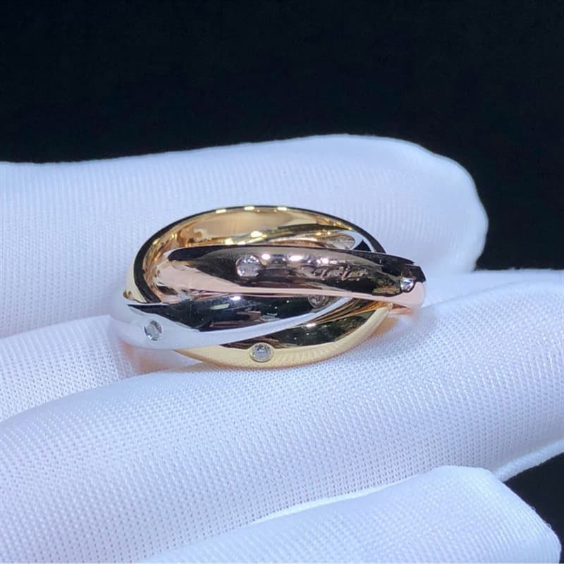 Кольцо Cartier Trinity, золото 585 пробы, 0,19ct 4