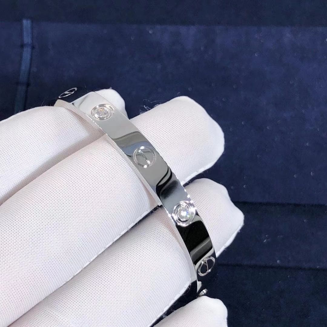 Браслет Cartier Love 4 бриллианта, белое золото 8