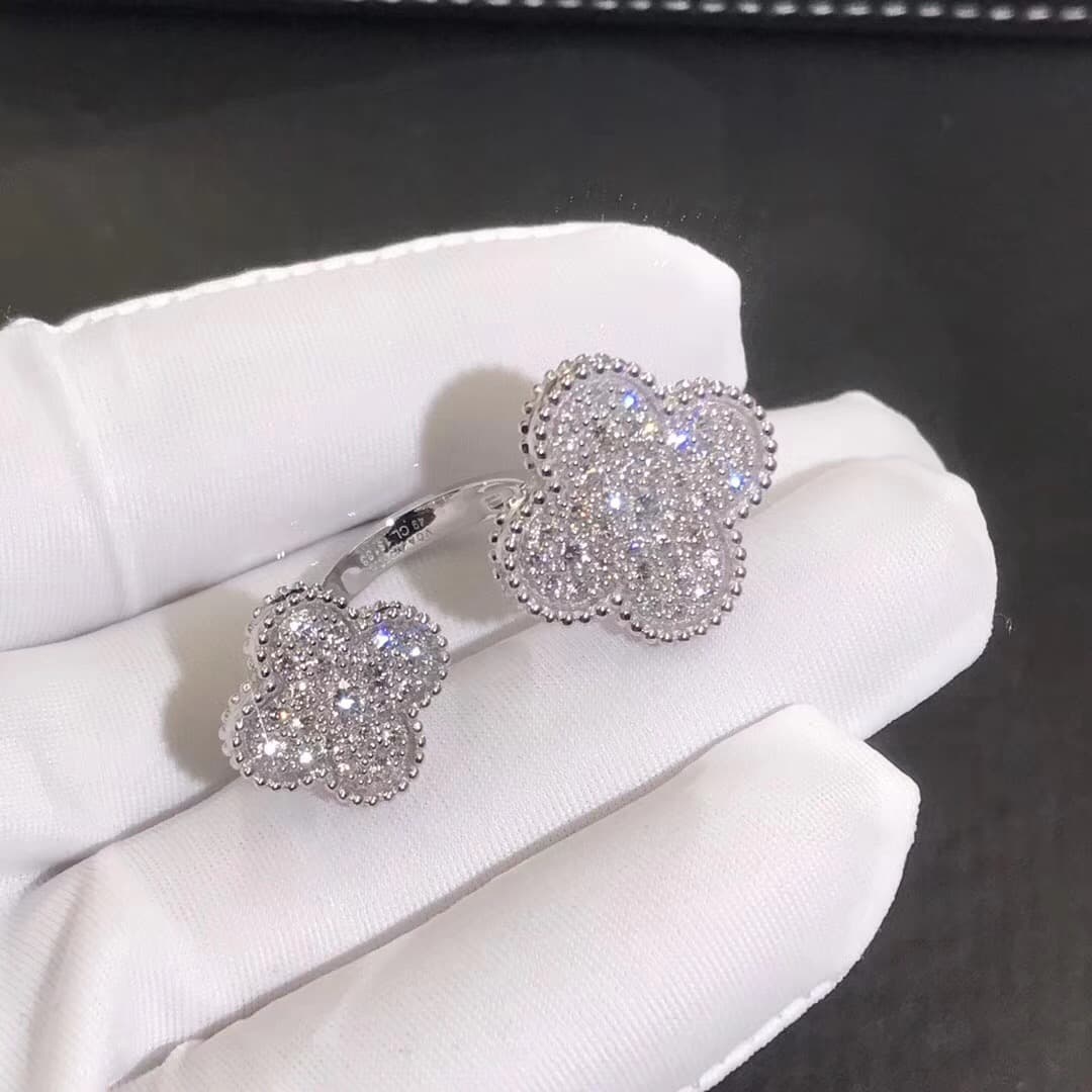 Кольцо Van Cleef & Arpels Magic Alhambra бриллианты, белое золото 4