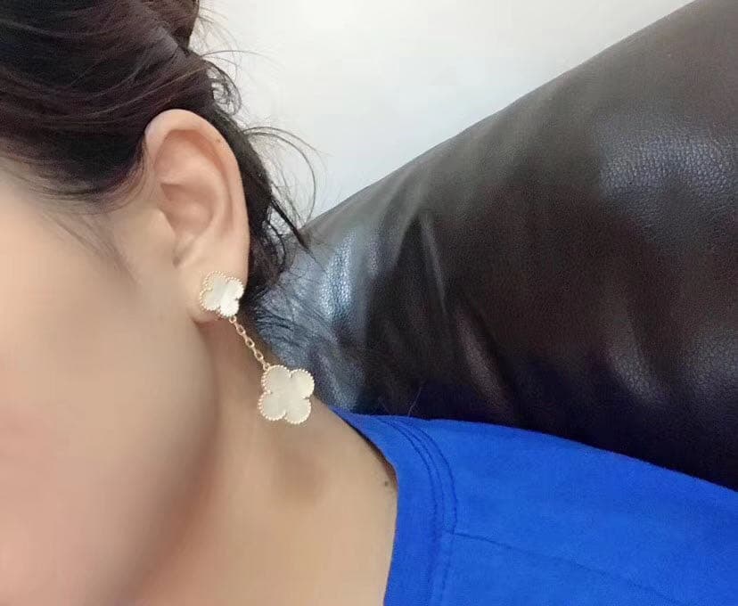 Серьги Van Cleef Alhambra желтое золото, перламутр 8