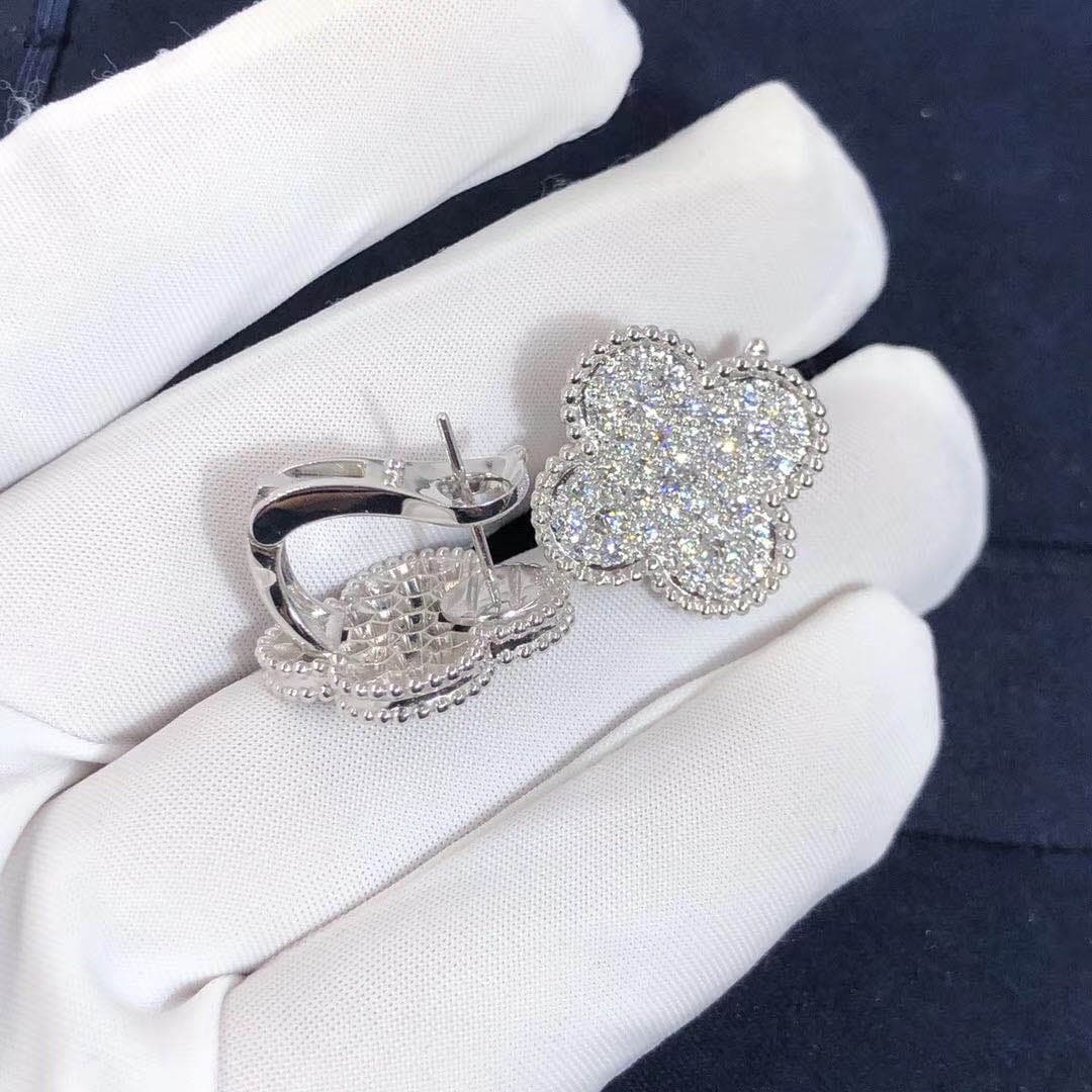 Серьги Van Cleef & Arpels бриллианты, белое золото 2