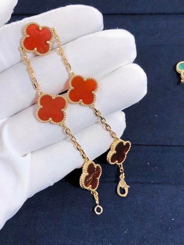Браслет Van Cleef & Arpels Vintage Alhambra с 5 мотивами сердолик, желтое золото 3