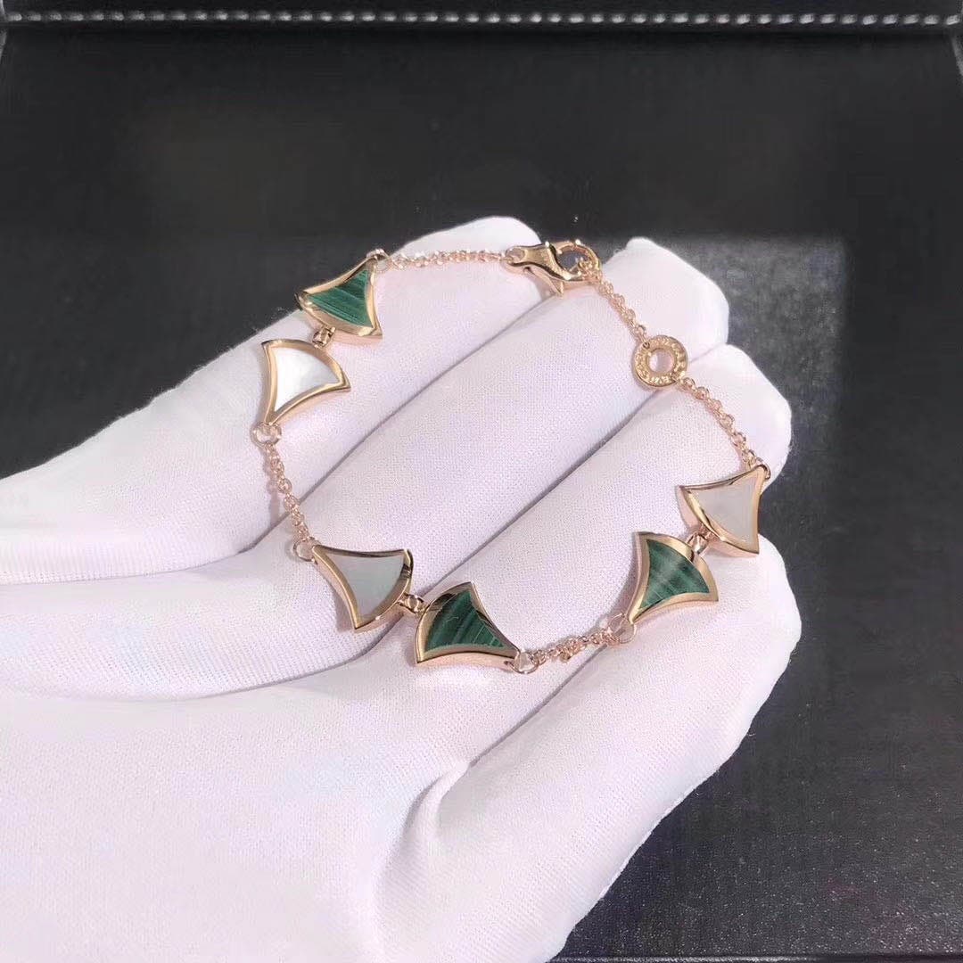 Браслет Bulgari DIVAS’ DREAM розовое золото, перламутр, малахит 4