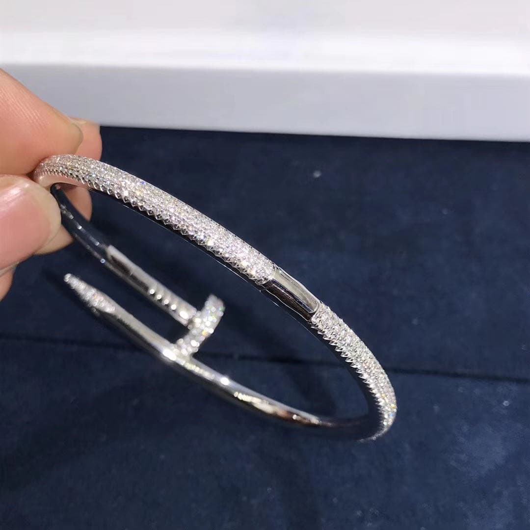 Браслет Cartier Juste un Clou классическая модель белое золото, бриллианты 1