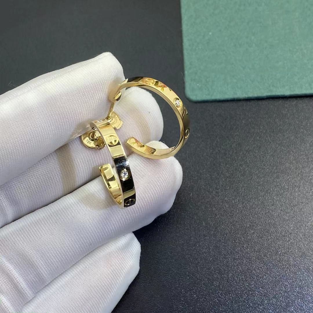Серьги Cartier, золото 585 пробы, 0,04ct 1