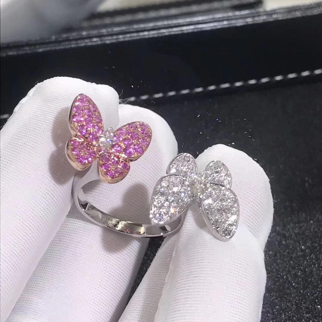 Кольцо Van Cleef & Arpels Two Butterfly Between the Finger белое золото 5