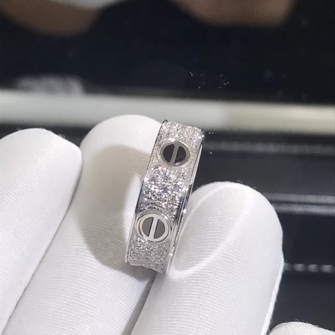 Кольцо Cartier Love белое золото, бриллианты 6