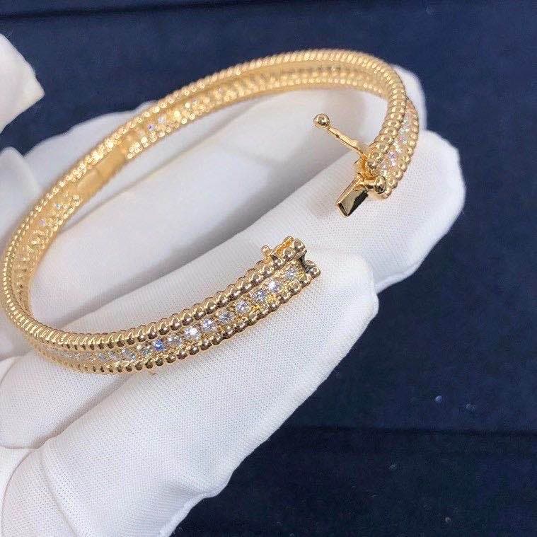 Браслет Van Cleef & Arpels 1 ряд бриллиантов желтое золото 3