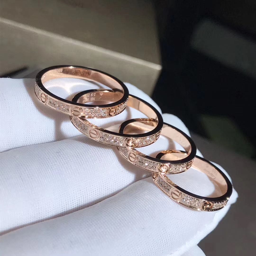 Кольцо Cartier Love маленькая модель розовое золото, бриллианты 3