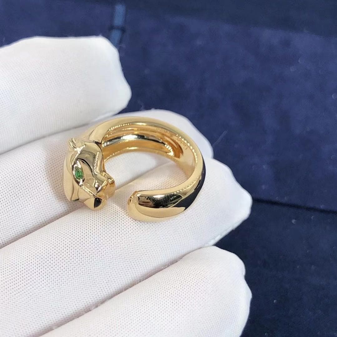 Кольцо Panthere de Cartier драгоценные камни, желтое золото 5