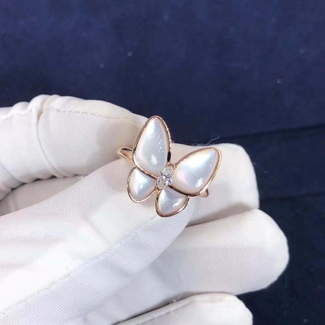 Кольцо Van Cleef & Arpels розовое золото, бриллианты, перламутр 7