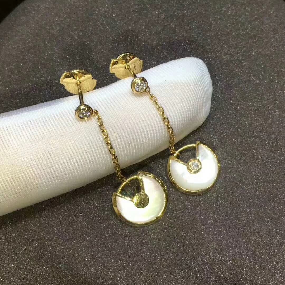 Серьги Amulette de Cartier желтое золото, бриллианты 6