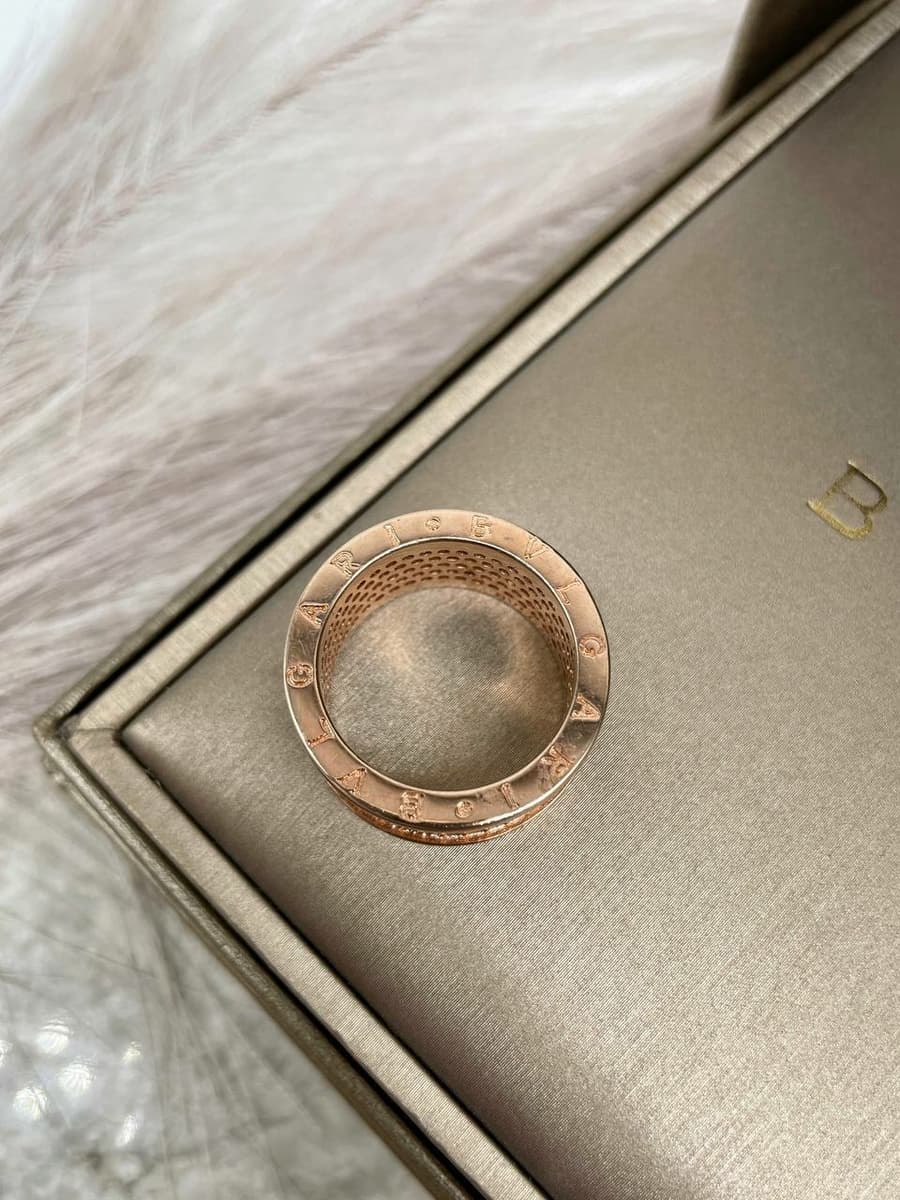 Кольцо Bvlgari B.zero1, розовое золото 2