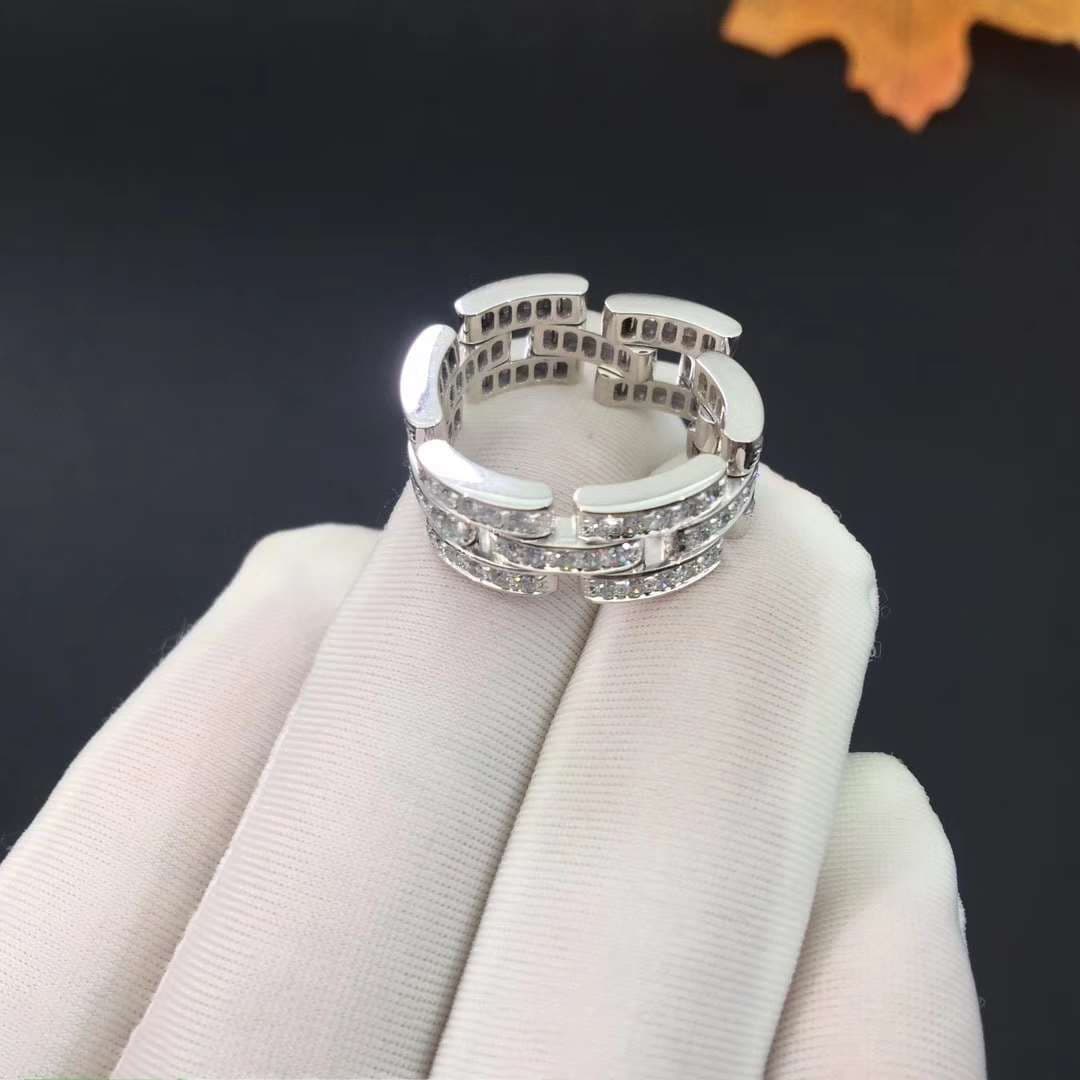 Трехрядное золотое кольцо Cartier, 1,37ct 4