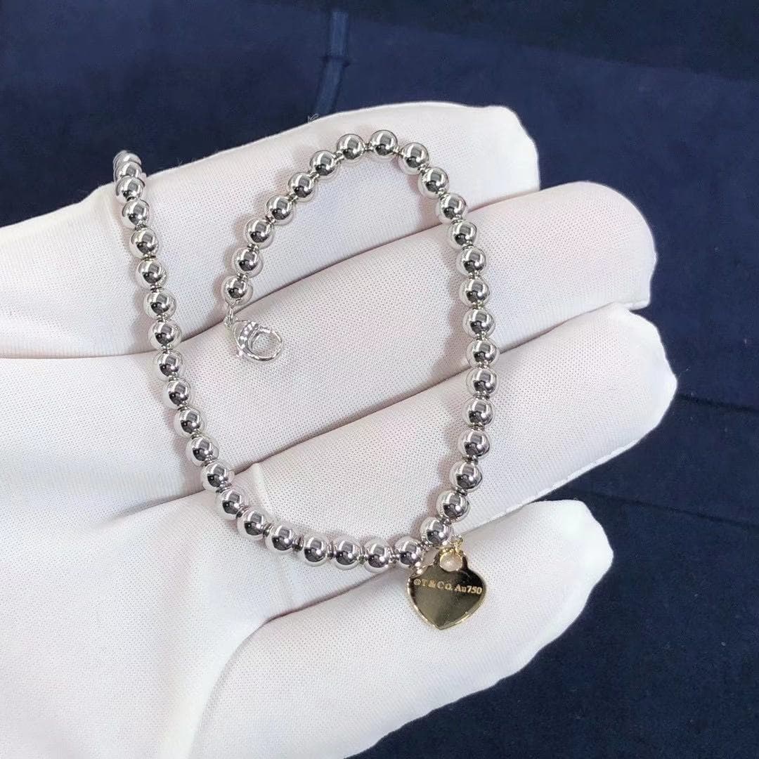 Браслет Tiffany с бусинами из белого золота 4