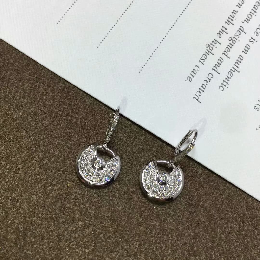 Серьги Amulette de Cartier из белого золота с бриллиантами Pave 1,25ct 3