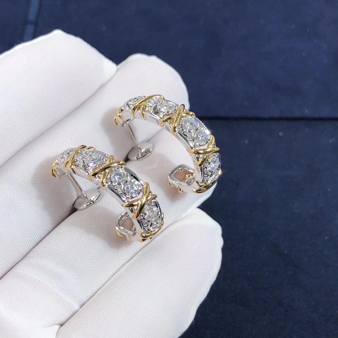Серьги Tiffany & Co. Jean Schlumberger Twenty Stone бриллианты, платина, желтое золото 4
