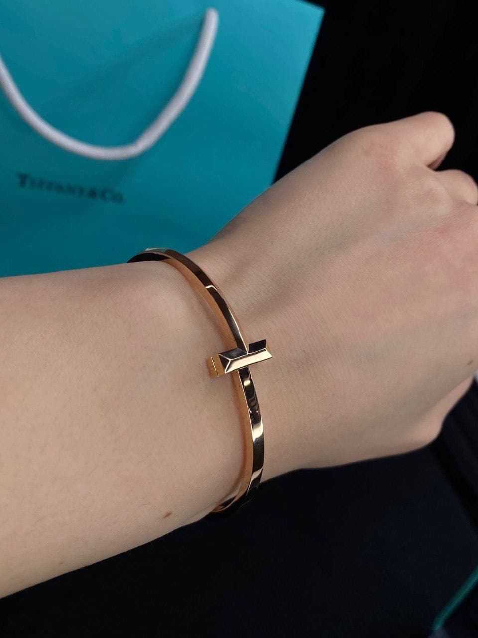 Браслет Tiffany T розовое золото, без бриллиантов 3
