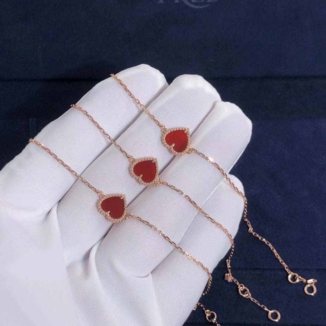 Браслет Van Cleef & Arpels Sweet Alhambra Heart розовое золото, сердолик 1