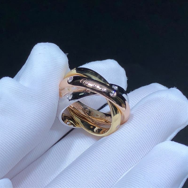 Кольцо Cartier Trinity, золото 585 пробы, 0,19ct 1