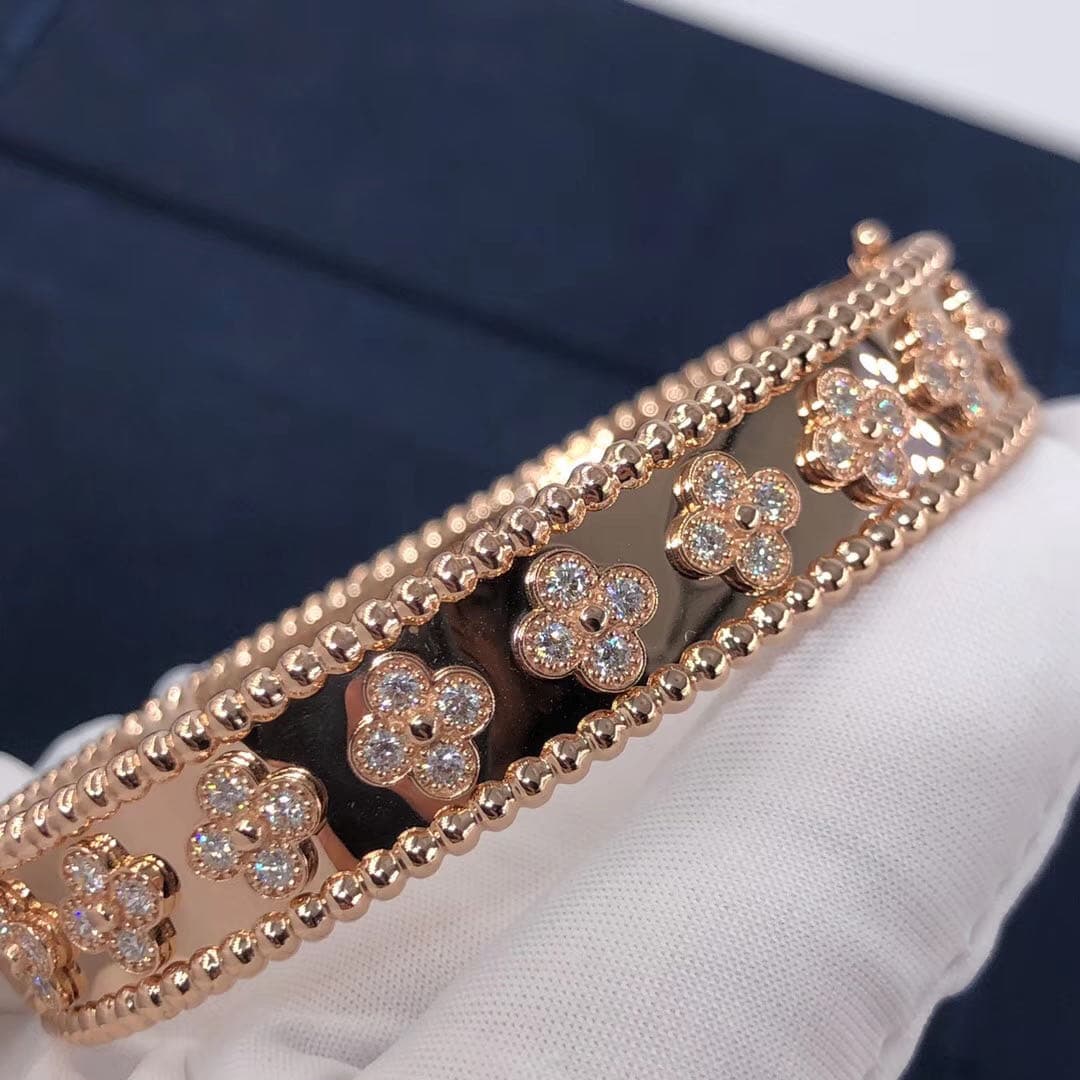 Браслет Van Cleef & Arpels Perlée Clover Diamond бриллианты, розовое золото 5