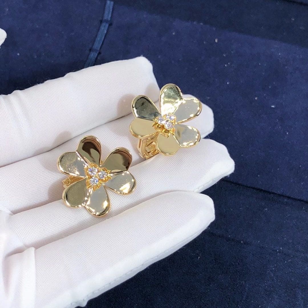 Серьги Van Cleef & Arpels Frivole бриллианты, желтое золото 3