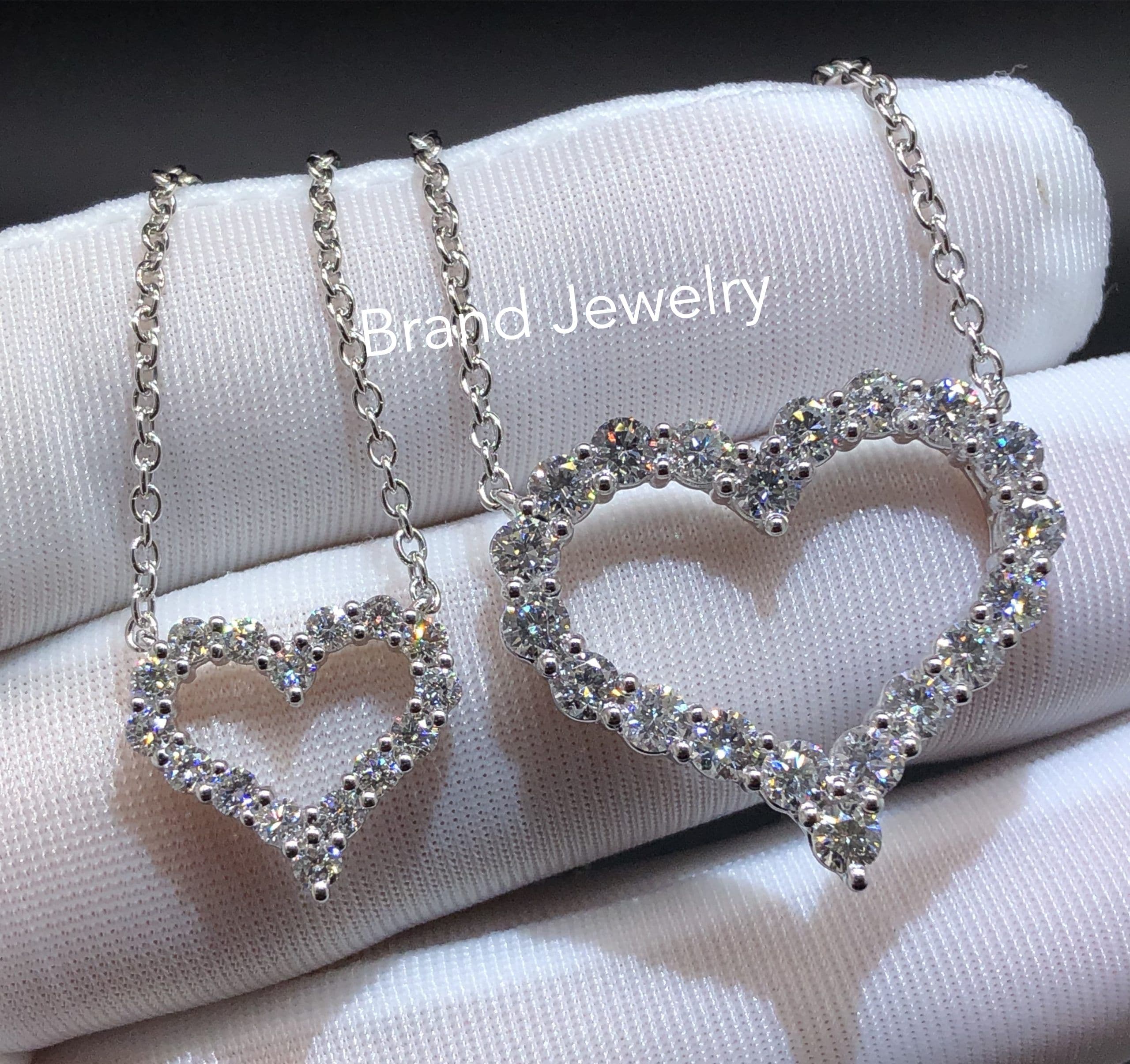 Ожерелье с кулоном в виде сердца Tiffany, 2,09ct 2