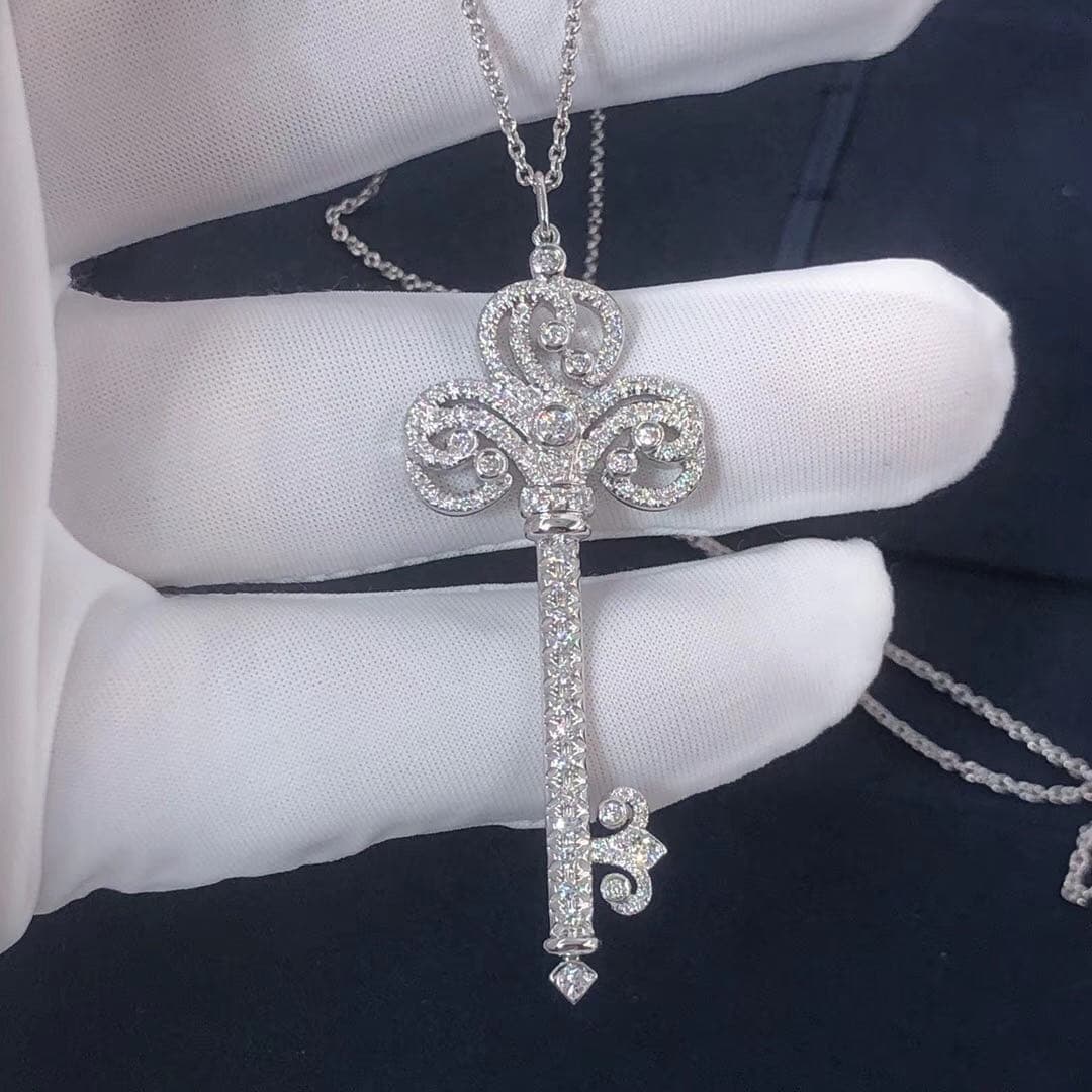 Подвеска Tiffany Key бриллианты, белое золото 3