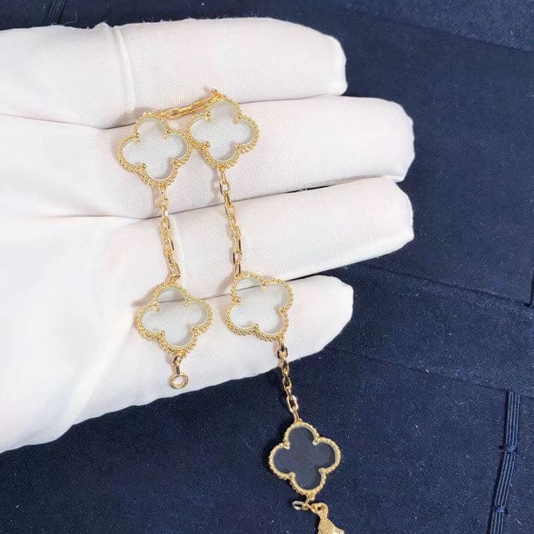 Браслет Van Cleef & Arpels 5 мотивов хрусталь, желтое золото 3