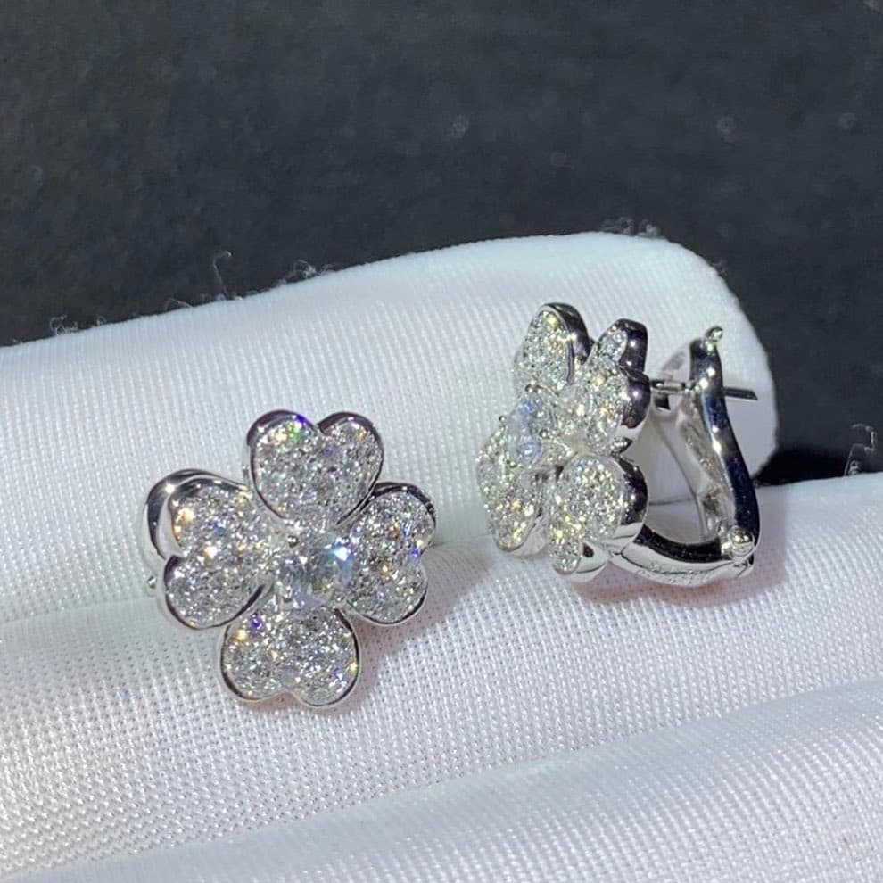 Серьги Van Cleef золото, бриллианты 2,21 ct