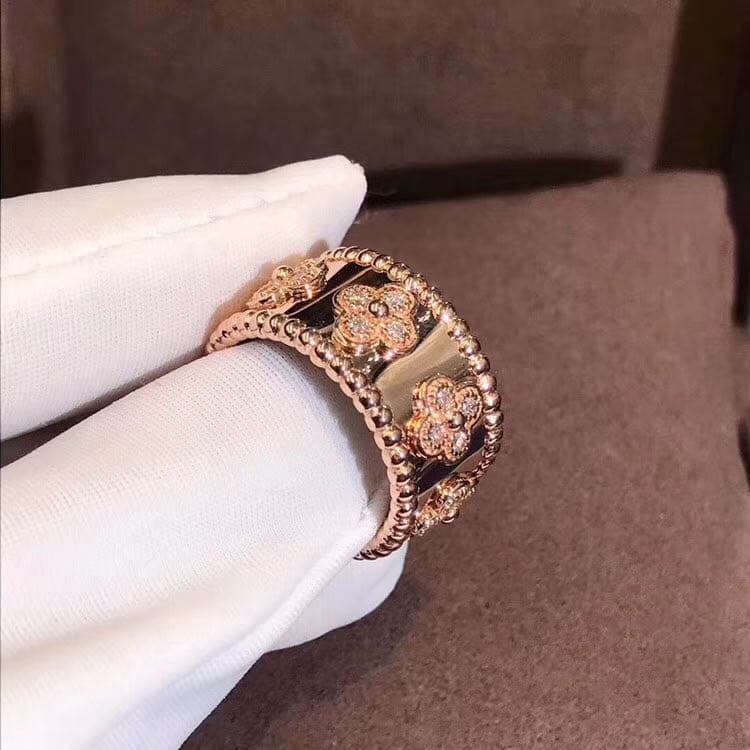 Кольцо Van Cleef & Arpels Perlée Clovers бриллианты, розовое золото 3