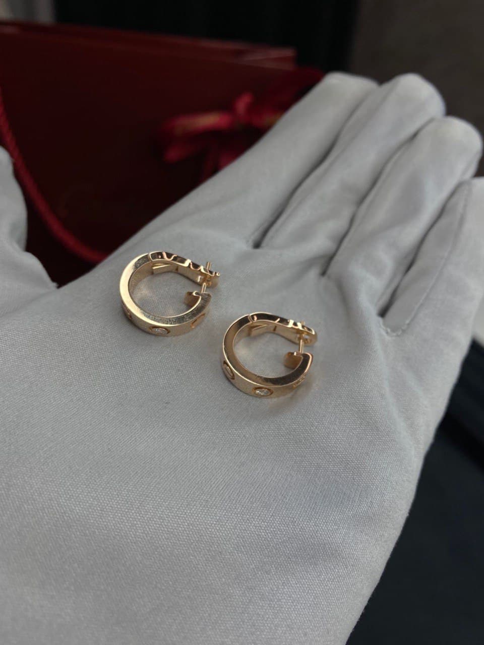 Серьги Cartier Love розовое золото, бриллианты 6