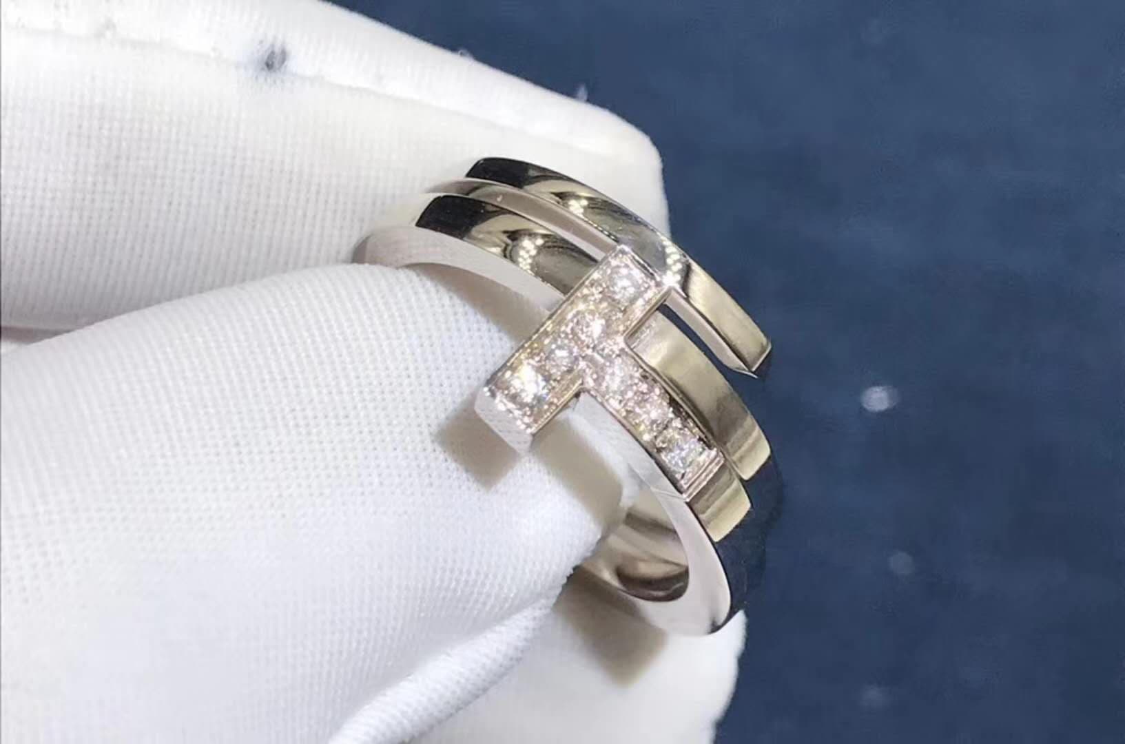 Кольцо Tiffany & Co бриллианты, белое золото 6