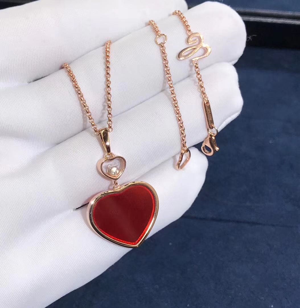 Подвеска Chopard Happy Diamonds Happy Heart розовое золото, сердолик, бриллиант 4