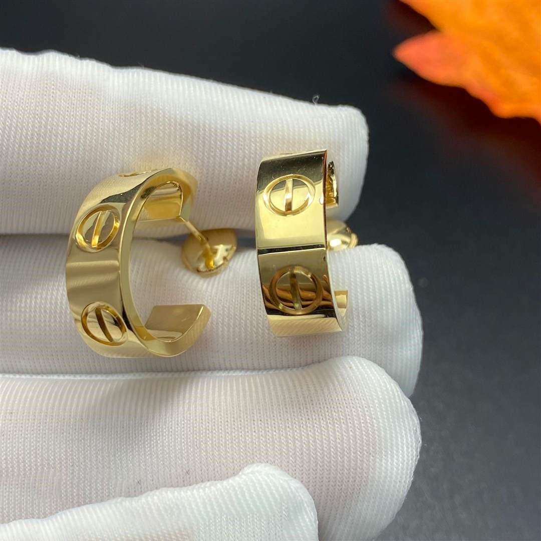 Золотые серьги Cartier Love 4