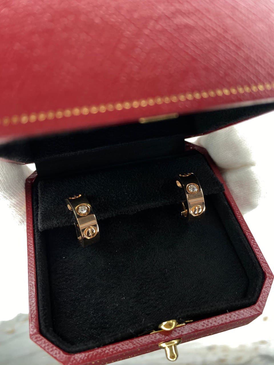 Серьги Cartier Love розовое золото, бриллианты 1